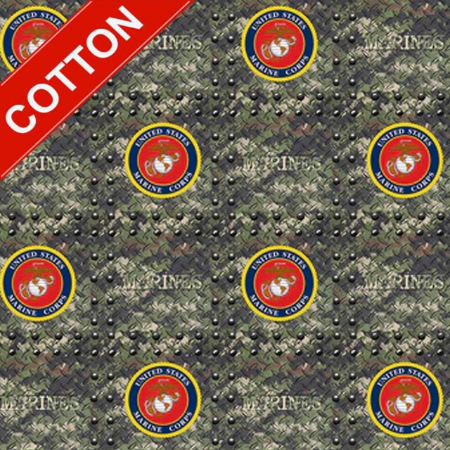 United States Marines Corps Grate <BR>  Cotton Fabric