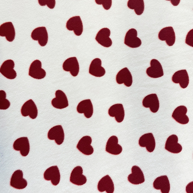 Red Hearts Allover Fleece Fabric