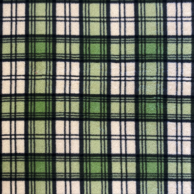 Green Plaid Tartan Fleece Fabric