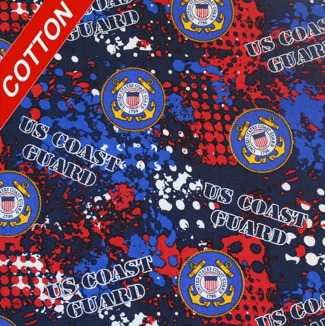 United States Coast Guards Digital <BR>  Cotton Fabric
