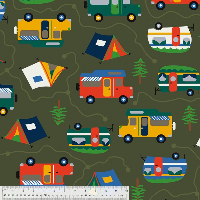 Gone Camping Allover Fleece Fabric