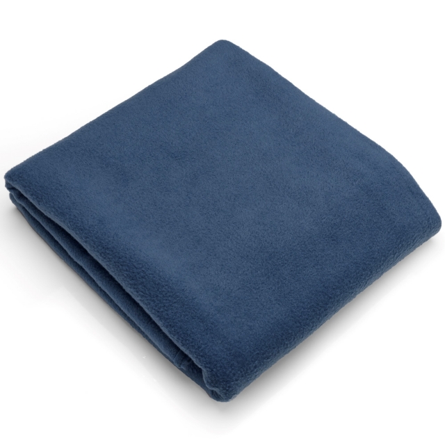 Denim Blue Solid Fleece Fabric