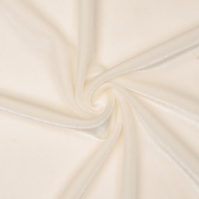 Ivory Stretch Velvet Fabric