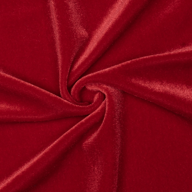 Red Stretch Velvet Fabric