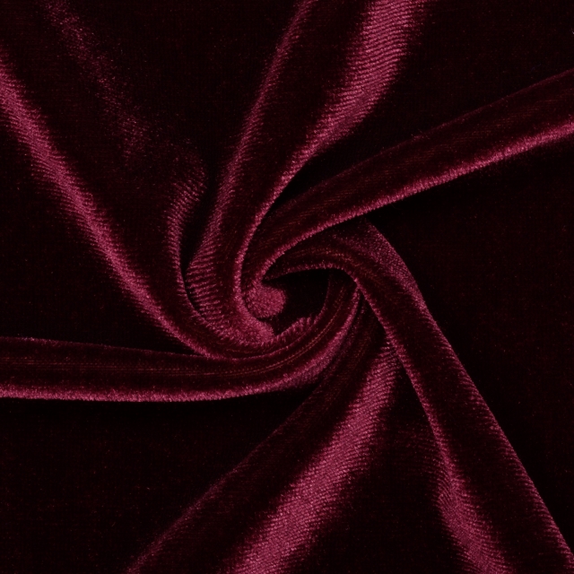 Burgundy Stretch Velvet Fabric