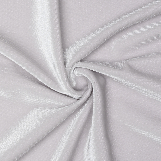 Silver Stretch Velvet Fabric