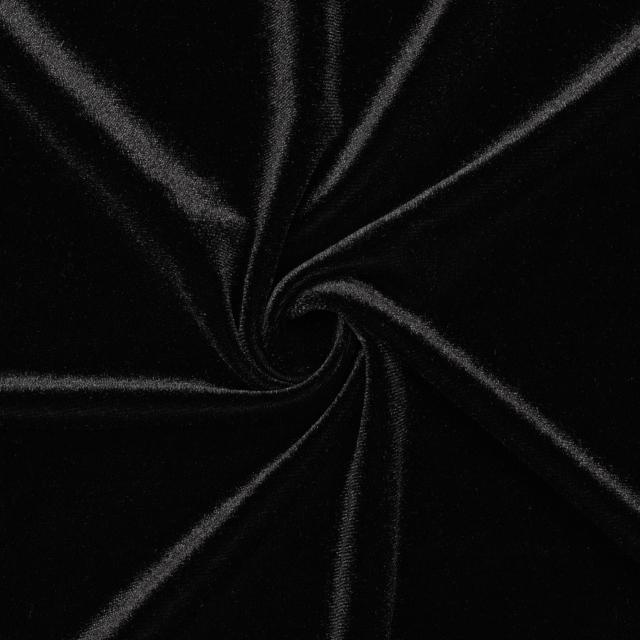 Black Stretch Velvet Fabric