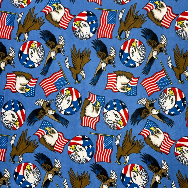 Patriotic American Eagle Blue Fleece