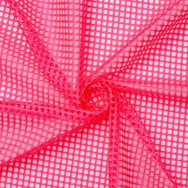 Neon Pink King Mesh Jersey Fabric