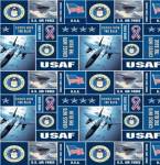 US Air Force Military Branches Fleece Fabric