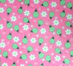 Lady Bugs & Daisy Fuchsia Fabric