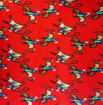 Red Ride Em Cowboys Rodeo Fleece Fabric