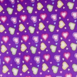 Colorful Hearts Allover Fleece Fabric