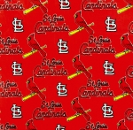 St. Louis Cardinals Allovers Red MLB Fleece Fabric	