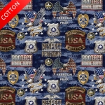 Police Department Freedom Over Fear Cotton Fabric