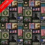 United States Military Defend Freedom Army Cotton Fabric