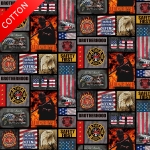 Fire Department Defend Freedom Cotton Fabric
