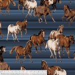 Stallion Horse Allover Fleece Fabric