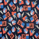 Lady Liberty Navy Fleece Fabric