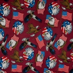 Patriotic American Eagle Red Fleece