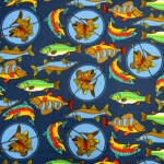 Fish Tales Navy Fleece Fabric