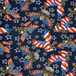 Patriotic American Eagles Fleece Fabric