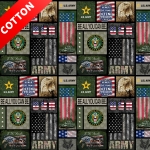 United States Military Defend Freedom Army Cotton Fabric